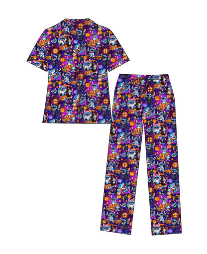 Haunted Hula Short Sleeve Button Down and Pants Adult Set
