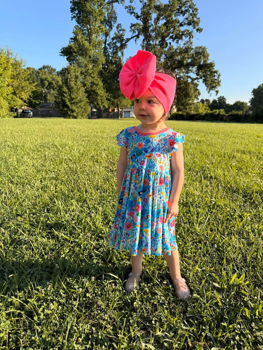 Painted Petals Bowback Twirl Dress