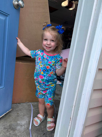 Painted Petals Short Sleeve and Shorts 2 Piece Set