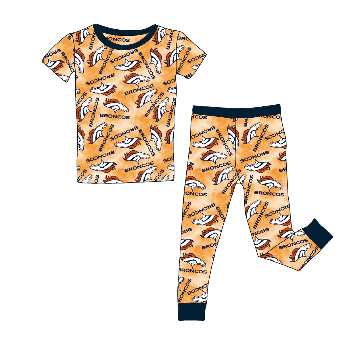 Denver Broncos Short Sleeve and Pants 2 Piece Set