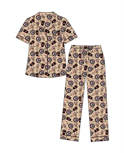 Blondie Short Sleeve Button Down and Pants Adult Set
