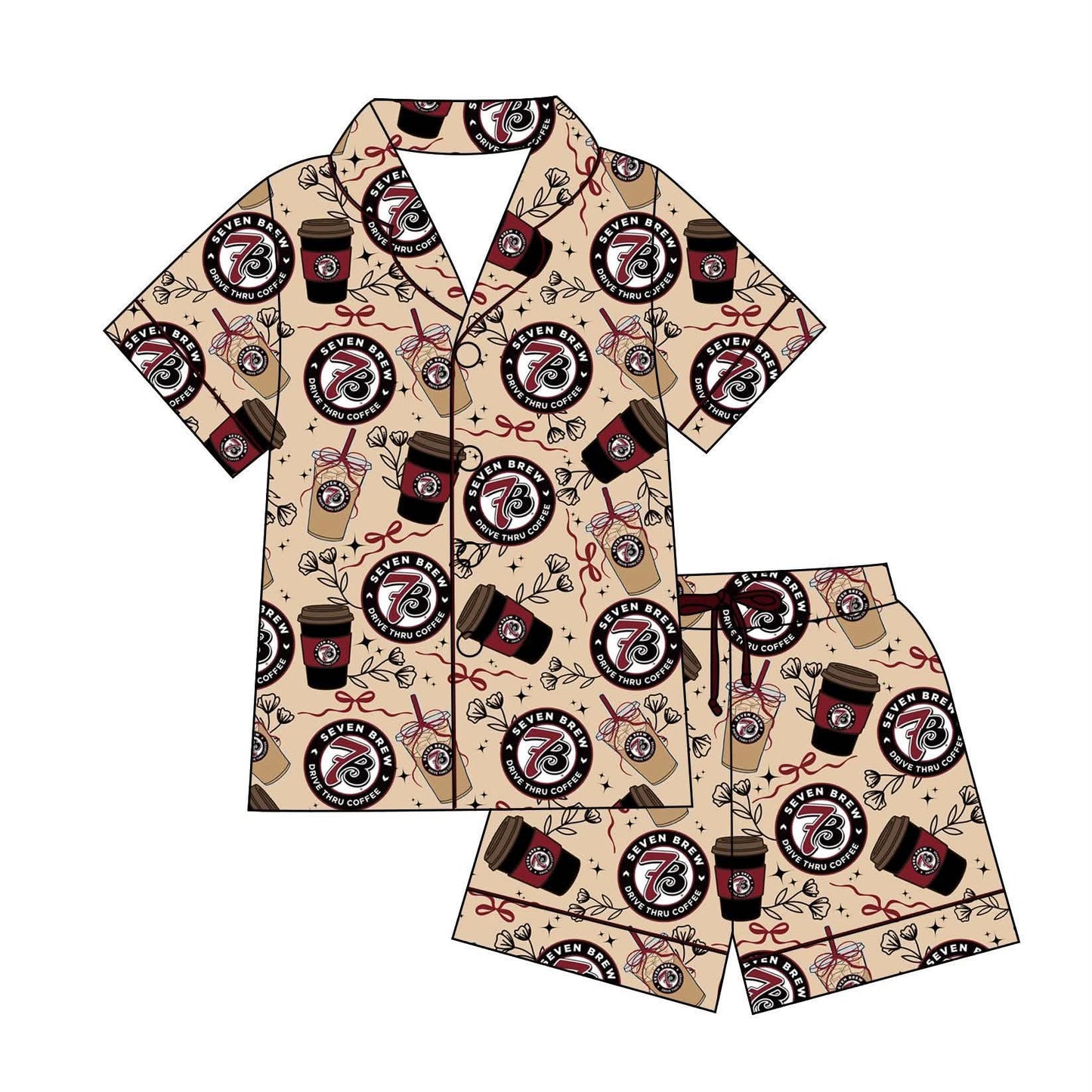 Blondie Kids Short Sleeve Button Down and Shorts Set