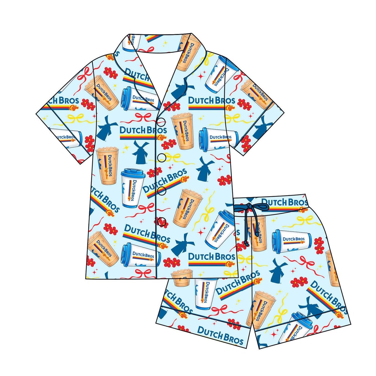 Blue Rebel Kids Short Sleeve Button Down and Shorts Set