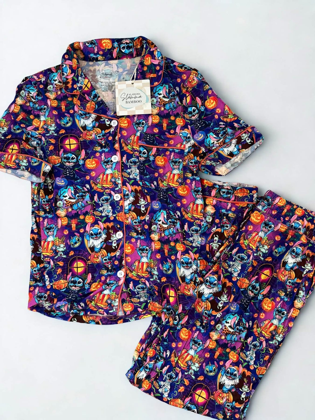 Haunted Hula Short Sleeve Button Down and Pants Adult Set