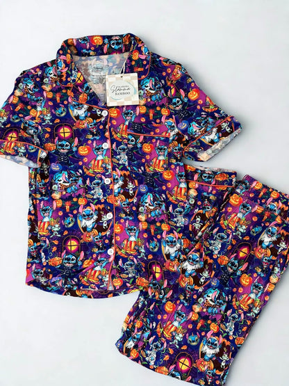 Haunted Hula Short Sleeve Button Down and Pants Adult Set