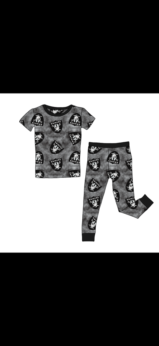 Raiders Shield Short Sleeve and Pants 2 Piece Set
