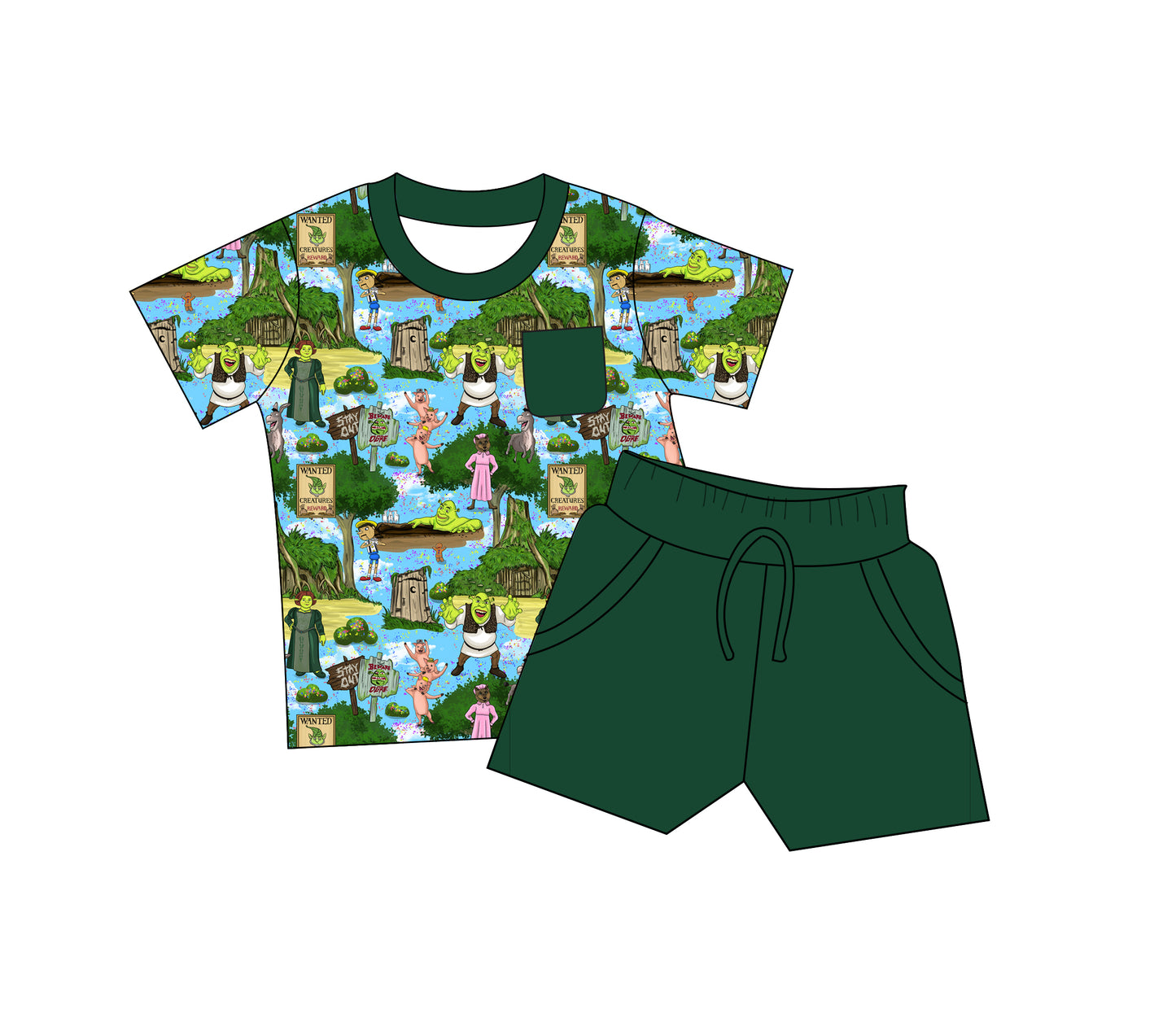 Shrek Pocket Tee and Shorts Daywear Set