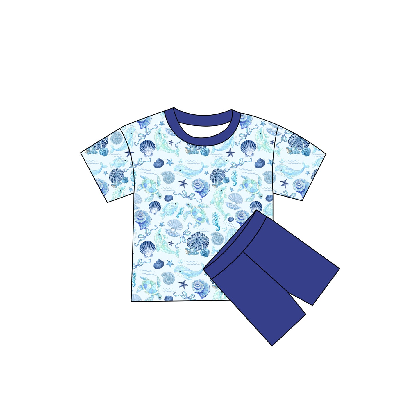 Seas the Day Oversized Tee and Bikers Daywear Set